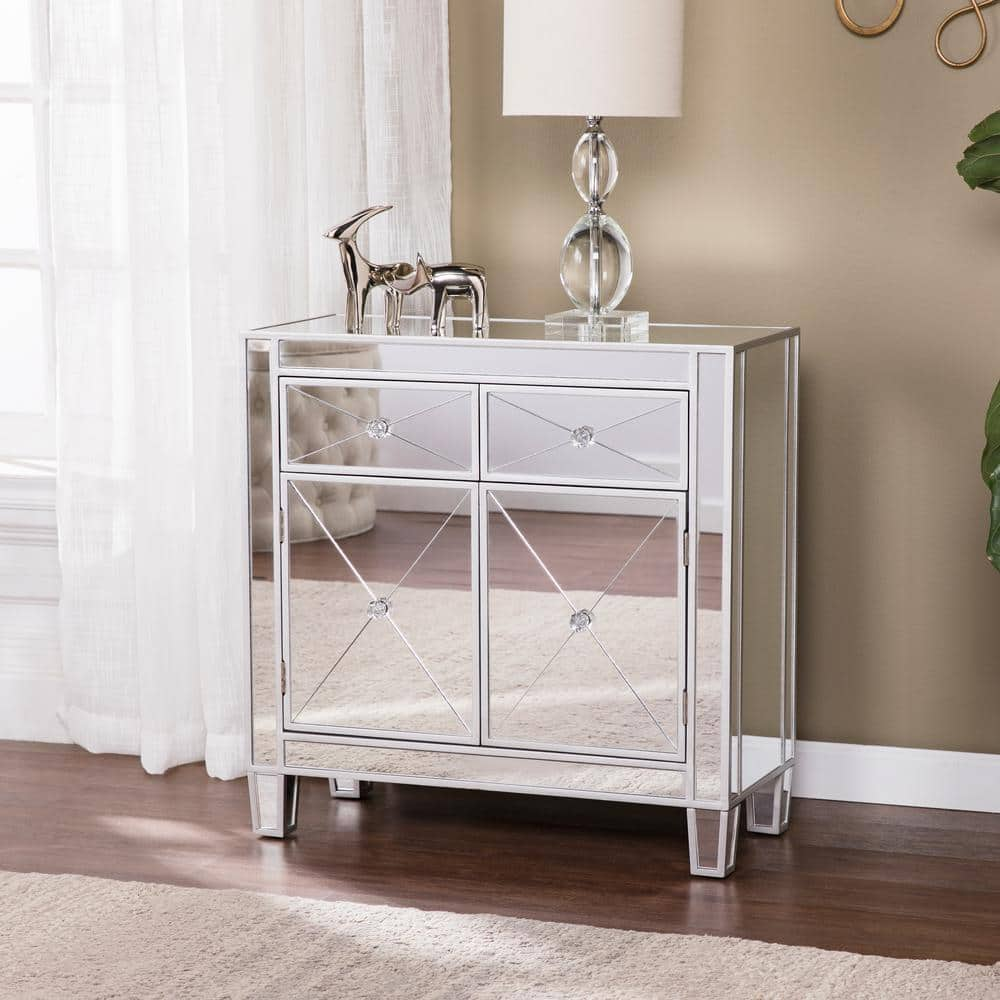 Southern Enterprises Vernon Mirrored Storage Accent Cabinet HD862323 ...