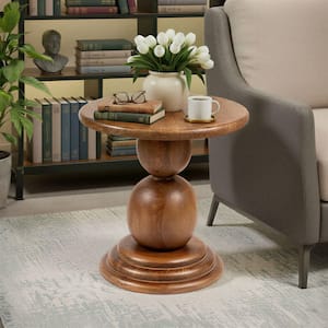 Costway 1-piece 20 in. Natural Teak Wood Outdoor End Table