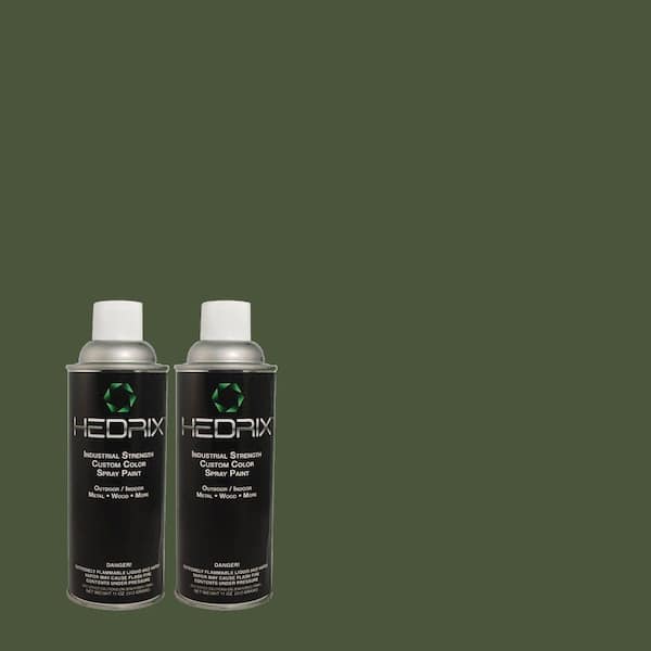 Hedrix 11 oz. Match of 470F-7 Deep Jungle Flat Custom Spray Paint (2-Pack)