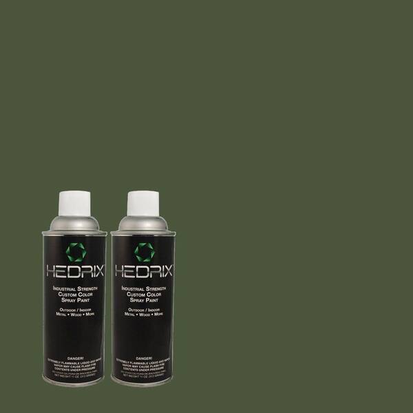 Hedrix 11 oz. Match of 470F-7 Deep Jungle Gloss Custom Spray Paint (2-Pack)