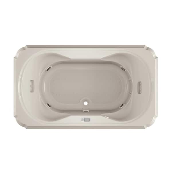 JACUZZI MARINEO SALON SPA 72 in. x 42 in. Rectangular Combination Bathtub with Center Drain in Oyster
