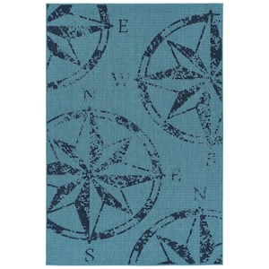 Amalie Light Blue 1 ft. 9 in. x 3 ft. Indoor/Outdoor Area Rug