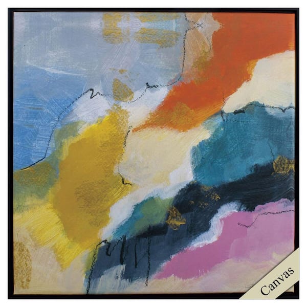 HomeRoots 29 in. Orange Abstract Daydream Iii Canvas Framed Art