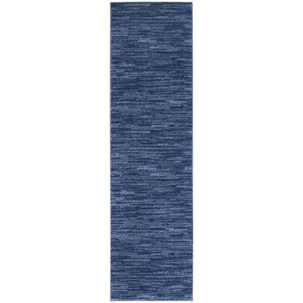 Blue 2 ft. x 10 ft. Woven Polypropylene Indoor/Outdoor Area Rug