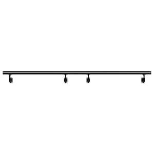 Handrail Stair Railing, 12 ft. Wall Mount Handrails, 144 in. H x 7 in. W, Black, Aluminum Alloy, Stair Railing Kit