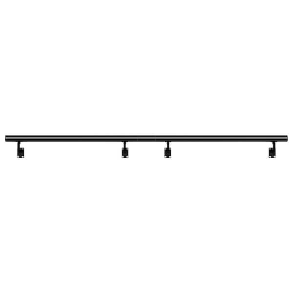 SVOPES Handrail Stair Railing, 12 ft. Wall Mount Handrails, 144 in. H x 7 in. W, Black, Aluminum Alloy, Stair Railing Kit