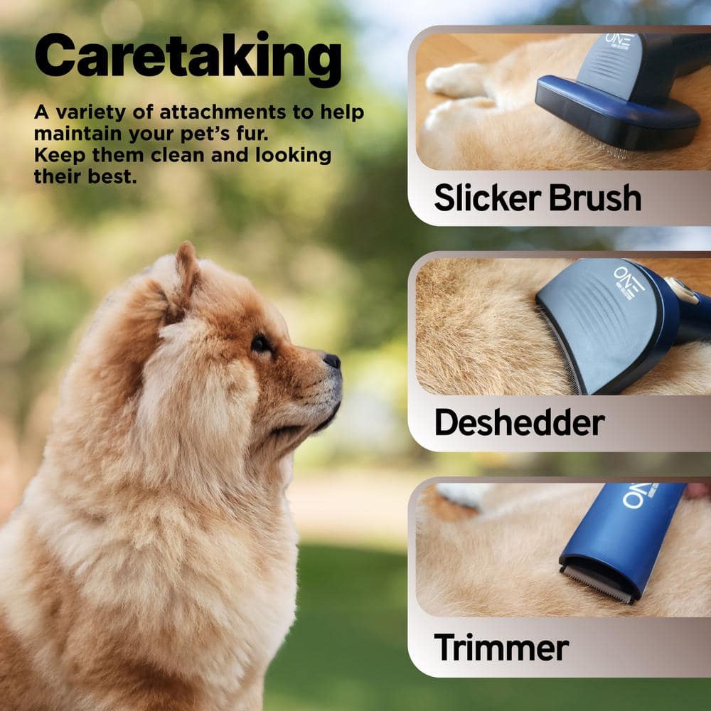 Blue Pet Grooming Vacuum Kit with Multiple Attachments