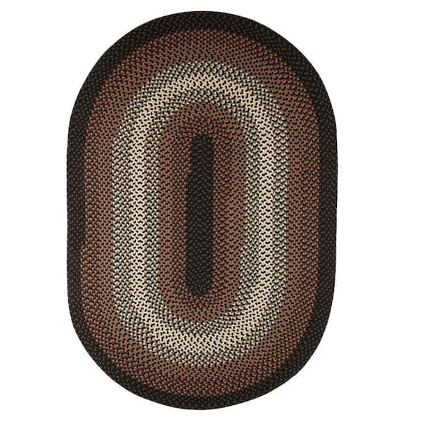 Pioneer Black Multi 5 ft. x 8 ft. Oval Indoor/Outdoor Braided Area Rug