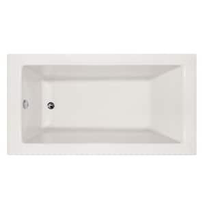 Shannon 66 in. Acrylic Rectangular Drop-in Left Drain Soaking Tub in White