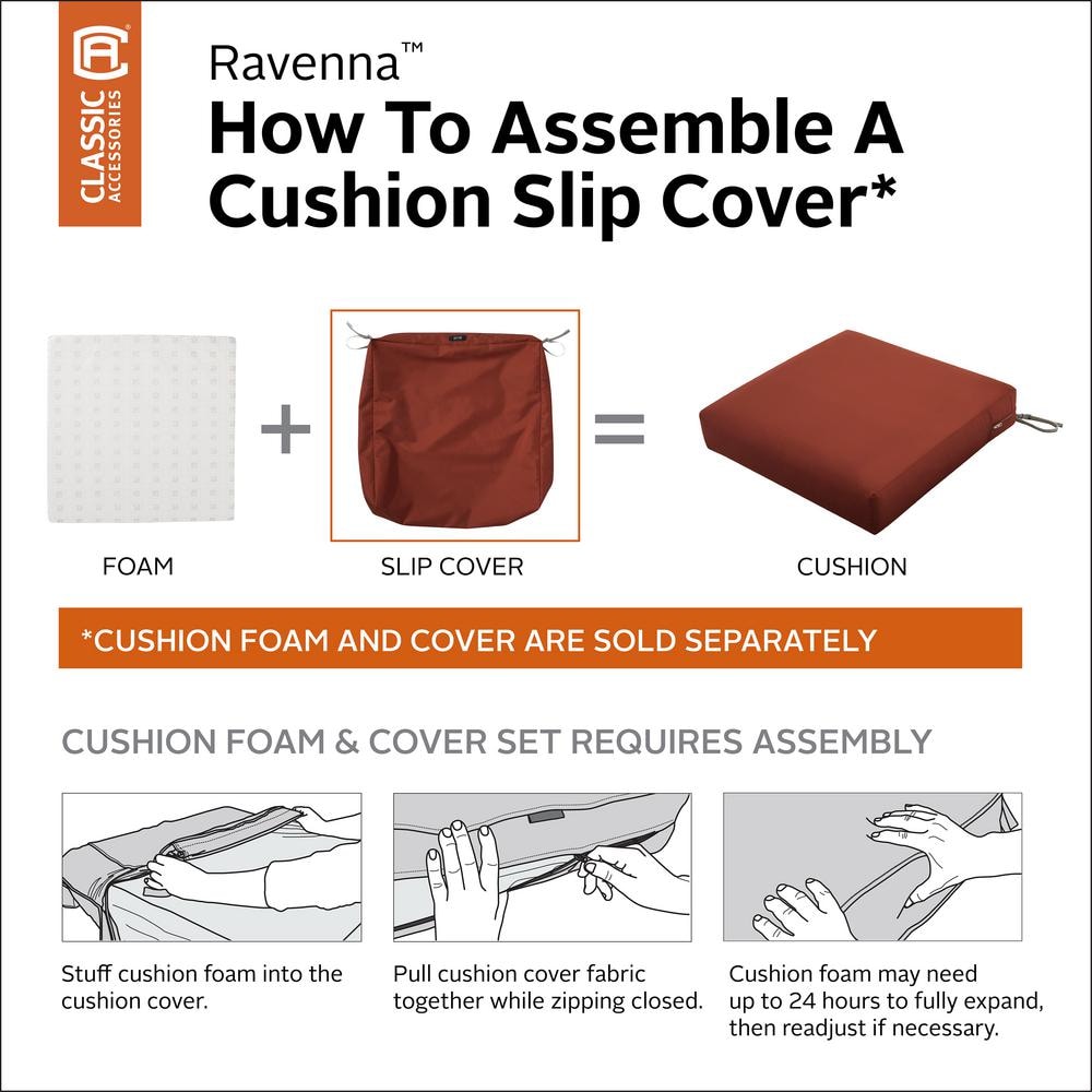 Ravenna Spice Square Outdoor Seat Cushion Cover, 25" x 25"