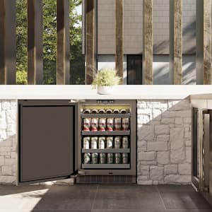 Touchstone 24 in. Single Zone 151-Can Beverage and Wine Cooler in Stainless Steel