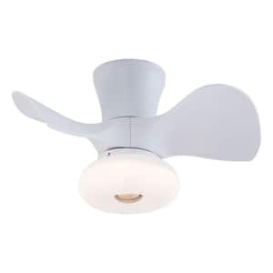 22 in. Integrated LED Indoor Simple Creative 3 Blades Reversible 3 Timing Function Ceiling Fan With Remote (White)