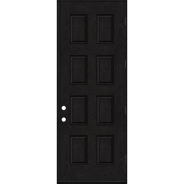 Steves & Sons Regency 36 in. x 96 in. 8-Panel LHOS Onyx Stain Mahogany Fiberglass Prehung Front Door
