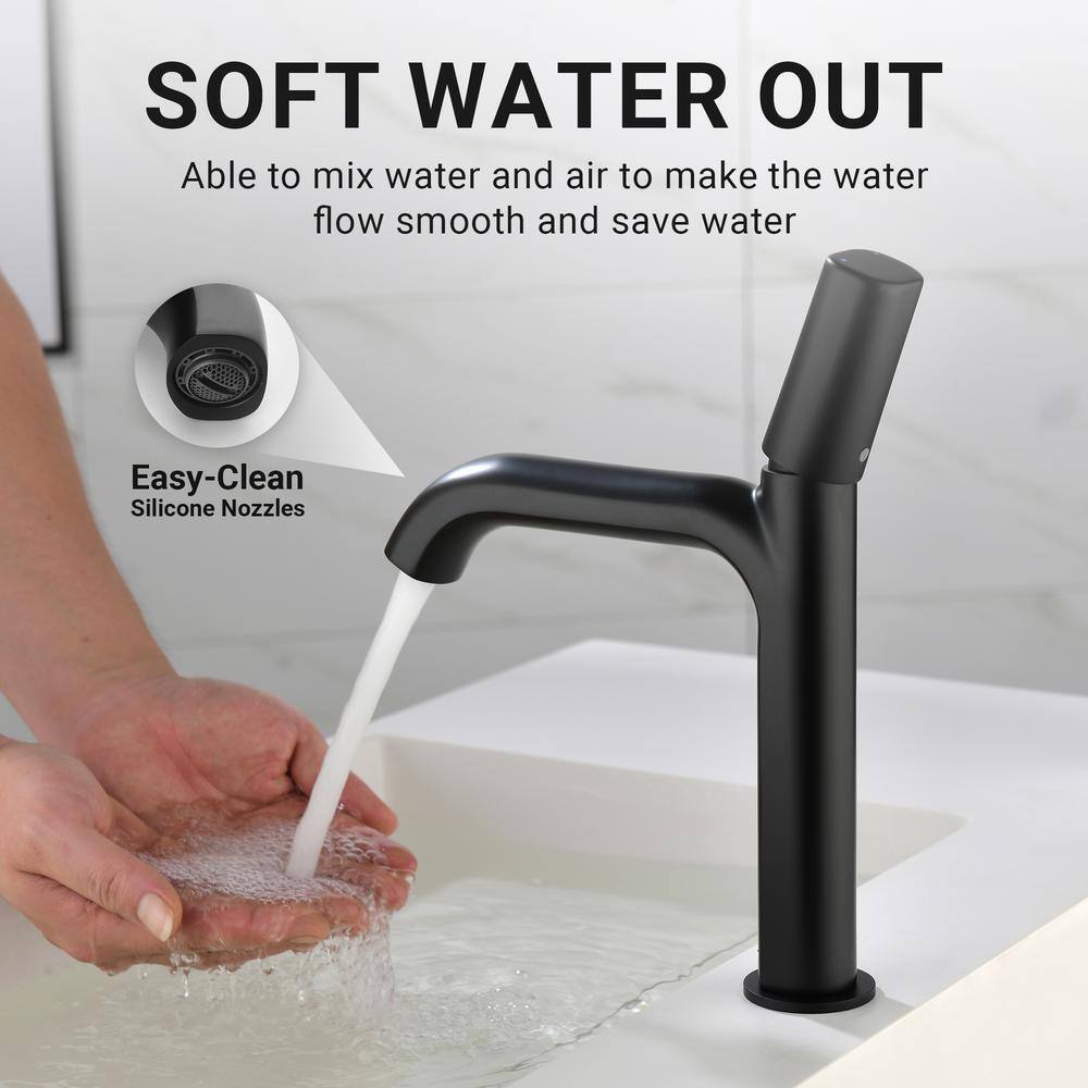 Matte Black Single Handle Brass Bathroom Faucet
