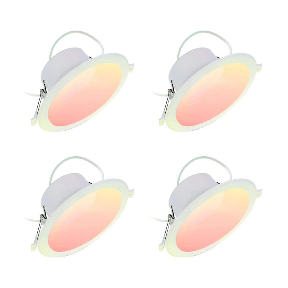 6 in. SuperColor Adjustable Smart Canless Deep Baffle Recessed Light Trim Kit Downlight (4-Pack) price history on PriceWatchPro