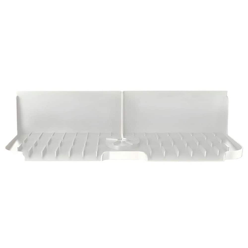 3.9 in. H x 16.9 in. W x 5.5 in. D Transparent Silicone Kitchen Sink Splash Guard, Kitchen Sponge Rack for Bottles price history on PriceWatchPro