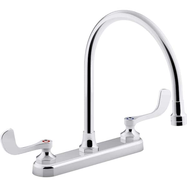 KOHLER Triton Bowe 1.5 GPM 8 in. Widespread 2-Handle Kitchen Faucet with Aerated Flow in Polished Chrome