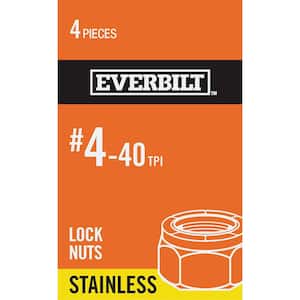 #4-40 Stainless-Steel Nylon Lock Nut (4-Piece Per Pack)