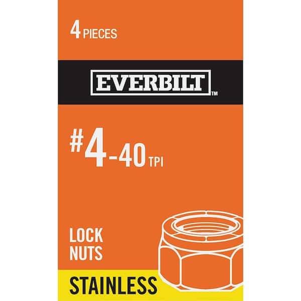 Everbilt #4-40 Stainless-Steel Nylon Lock Nut (4-Piece Per Pack)