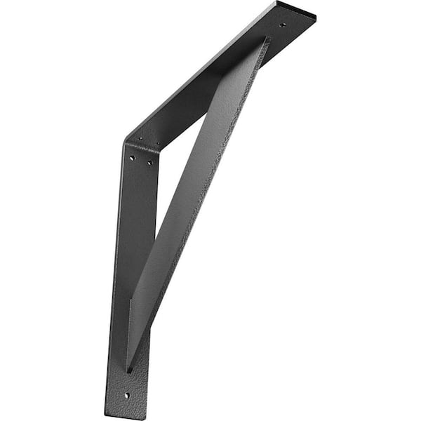 Ekena Millwork 2 in. x 14 in. x 14 in. Steel Hammered Silver Traditional Bracket