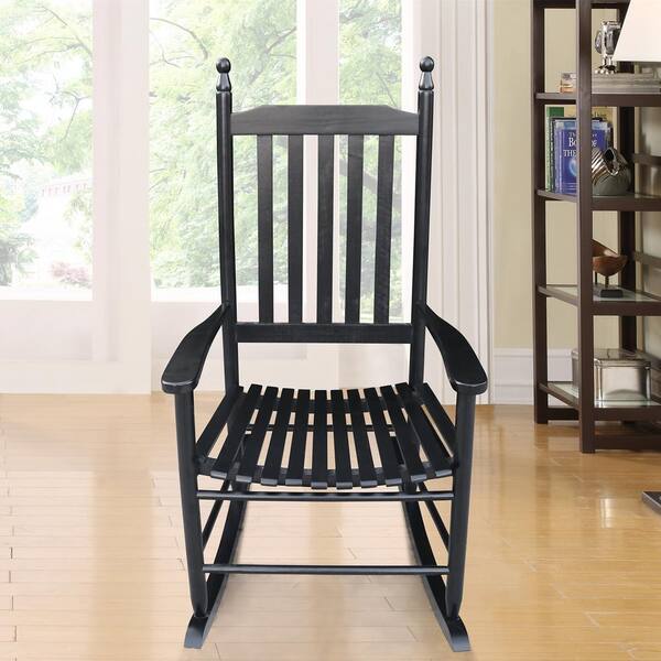 black wooden porch rockers