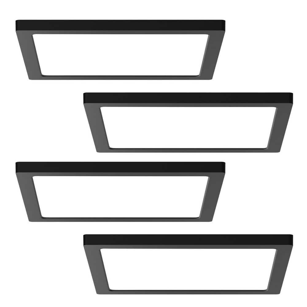 8-pack 12 in. Black Square New Ultra-Low Profile Integrated LED Flush Mount Ceiling Light 0-10V Dimmable 90CRI price history on PriceWatchPro
