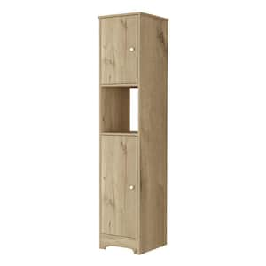 14.3 in. W x 16 in. D x 67.8 in. H White Linen Cabinet with 2-Doors and Shelves