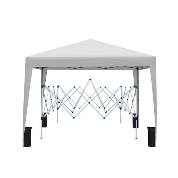 Tidoin 10 ft. x 10 ft. Gray Pop Up Gazebo Tent Canopy with Carry Bag