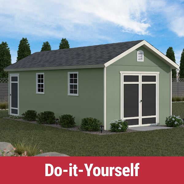 Fairfax Do-It-Yourself 10 ft. x 24 ft. Outdoor Wood Shed with Windows and Side Door (240 sq. ft.)