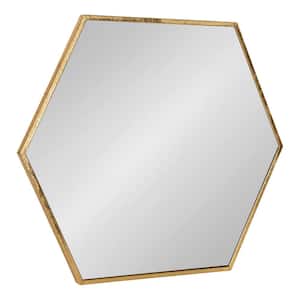 McNeer 26 in. x 22 in. Classic Hexagon Framed Gold Wall Mirror