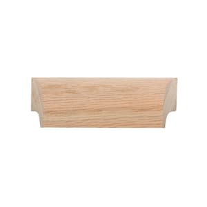Drawer Pull with 1.25 in. Screw - 4 in. W - Select Unfinished Brown Oak Wood - DIY Drawers and Cabinet Doors