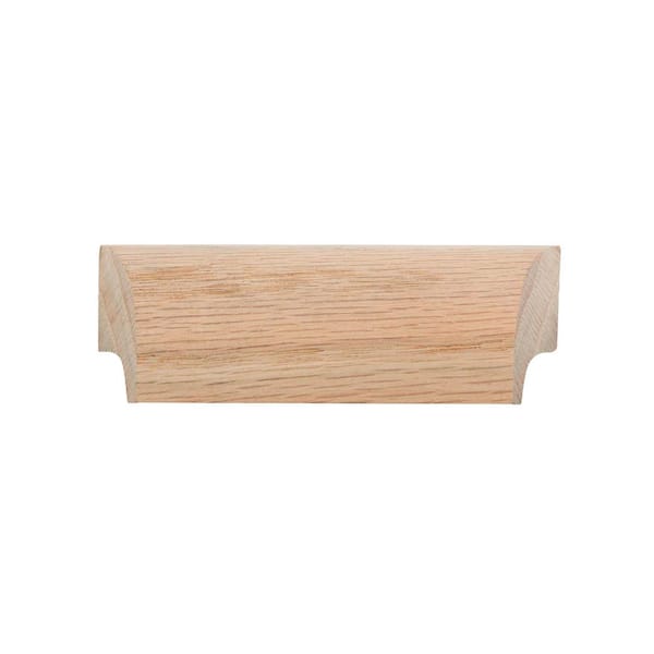 Waddell Drawer Pull with 1.25 in. Screw - 4 in. W - Select Unfinished Brown Oak Wood - DIY Drawers and Cabinet Doors