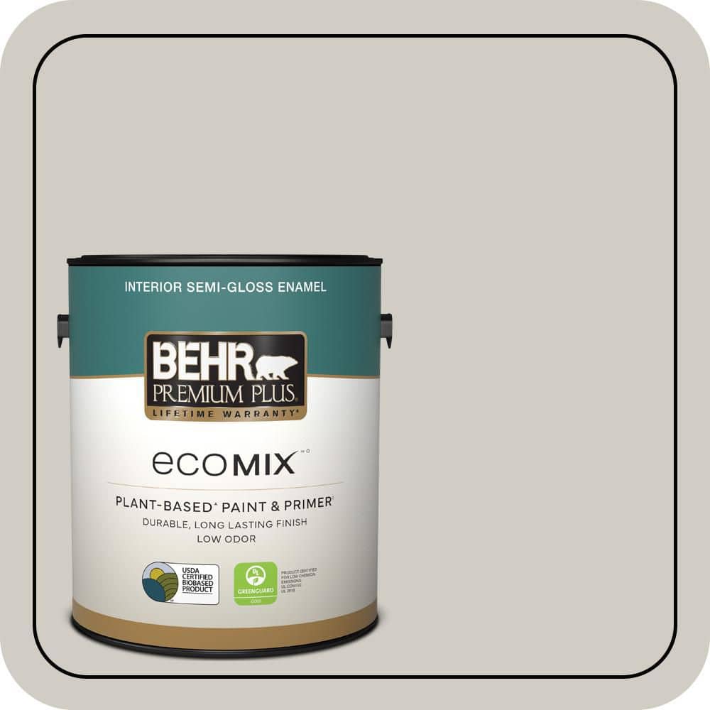 1 gal. Home Decorators Collection #HDC-NT-20 Cotton Grey Semi-Gloss Enamel EcoMix Plant-Based Interior Paint & Primer price history on PriceWatchPro