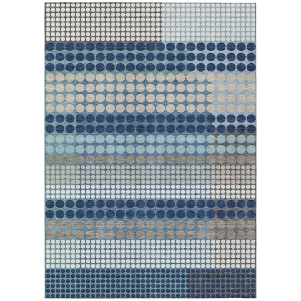 Chantille Machine Washable Indoor/Outdoor Abstract ACN2445 Blue 8 ft. x 10 ft. Area Rug