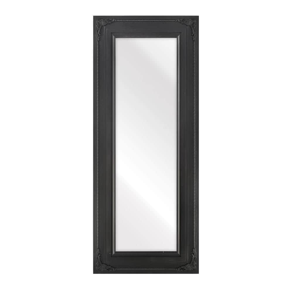 Marlo 26.25 in. W x 63.75 in. H Wood Black Wall Mirror