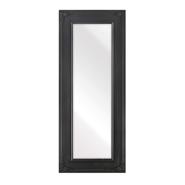 Unbranded Marlo 26.25 in. W x 63.75 in. H Wood Black Wall Mirror