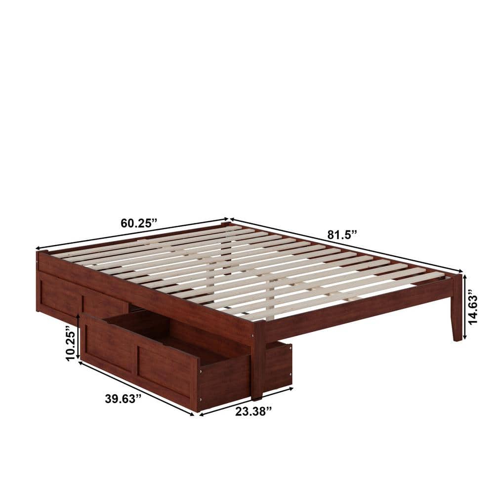 Colorado Captain's Queen Bed with Upholstered Headboard and Storage Drawers