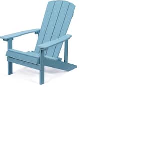 Weather Resistant Plastic Adirondack Chair Polyerhylene Furniture for Lawn, Balcony, Lounger, Patio, Lake Blue