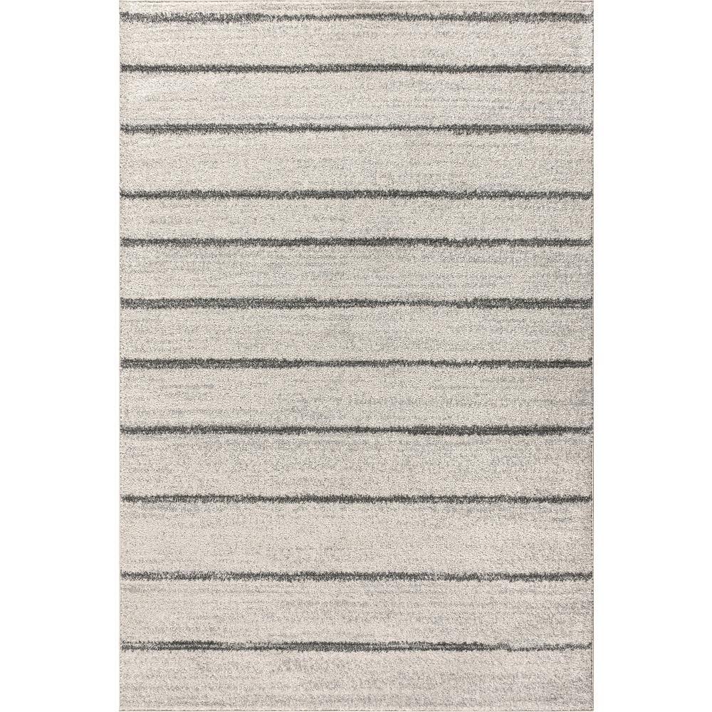 JONATHAN Y Williamsburg Minimalist Stripe Cream/Gray 4 ft. x 6 ft. Area Rug