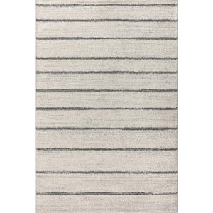 Williamsburg Minimalist Stripe Cream/Gray 5 ft. x 8 ft. Area Rug