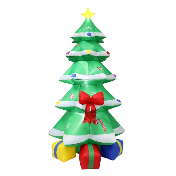 Puleo International 6 ft. 41 in. W Outdoor LED Lighted Inflatable Christmas  Tree in Green YD1148L - The Home Depot