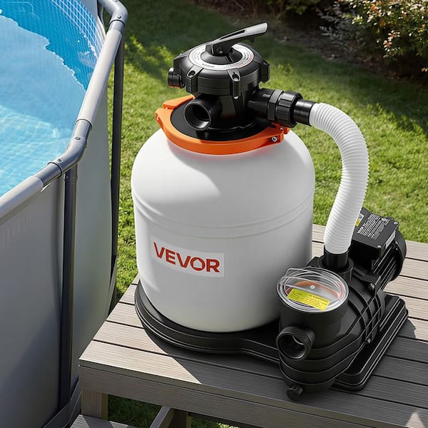 FlashPure 14 in. 0.75 HP Above Ground Pool Sand Filter Pump with Timer, 3500 GPH