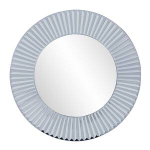 Torino Gray 30 in. x 30 in. Glam Round Framed Wall Mirror