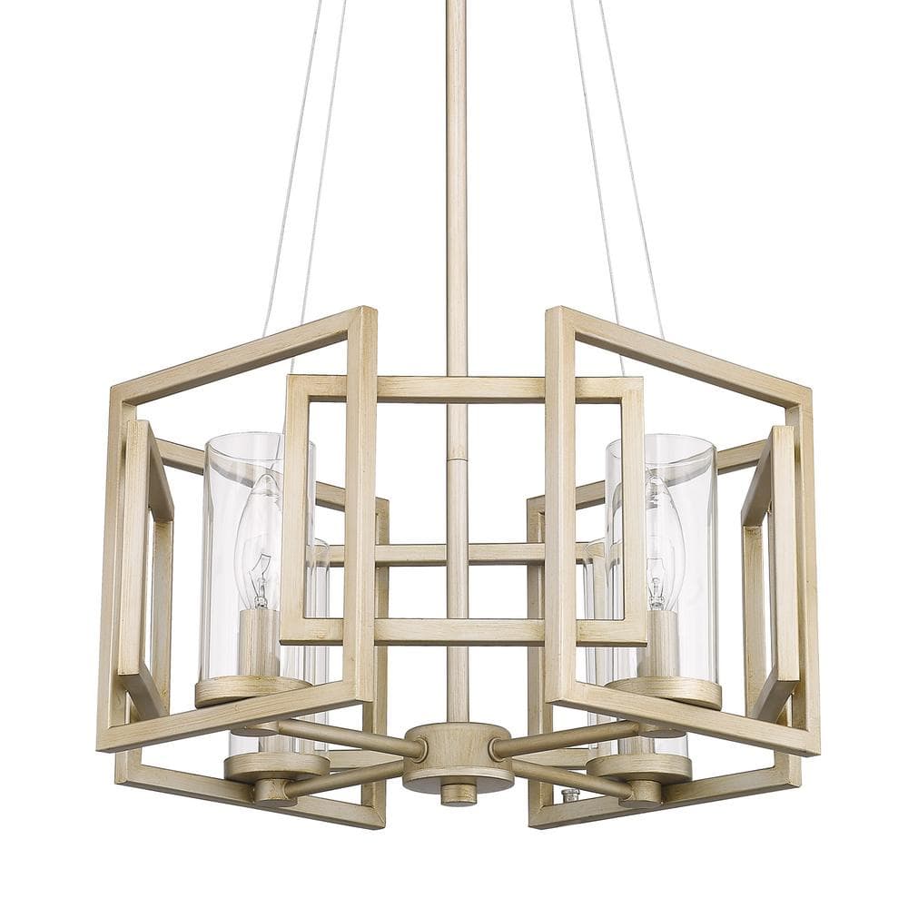 Golden Marco 16" Contemporary White Gold Glass Pendant Light