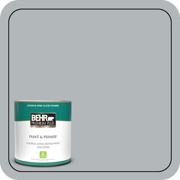 BEHR PREMIUM PLUS 1 qt. #N450-3 Meteor Shower Semi-Gloss Enamel Low Odor Interior Paint & Primer