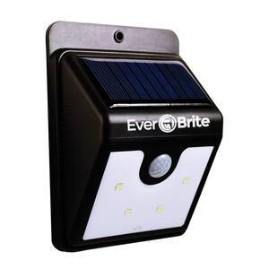 4.8-Watt Equivalent Black Motion Activated Outdoor Integrated LED Area Light with 24 White Solar Light