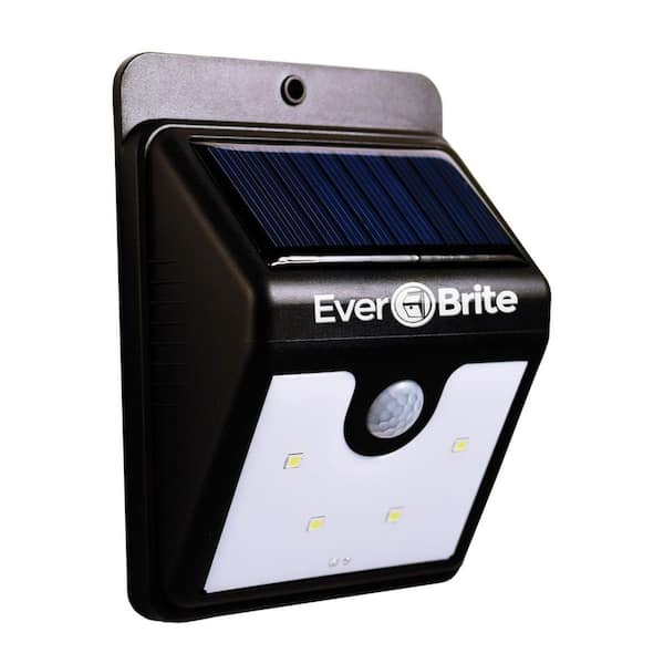 Ever Brite 4.8-Watt Equivalent Black Motion Activated Outdoor Integrated LED Area Light with 24 White Solar Light