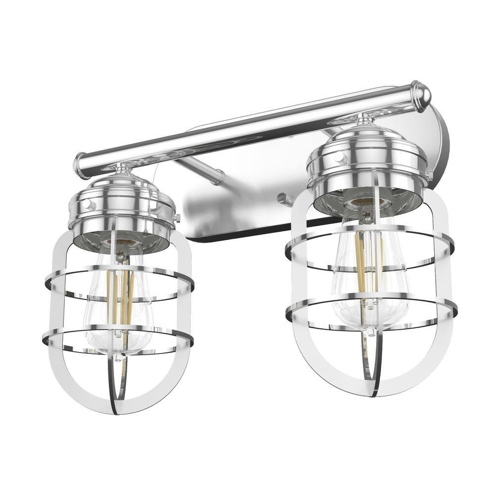 Hunter Starklake 15 in. Brushed Nickel Sconce Bathroom Light 19050 ...