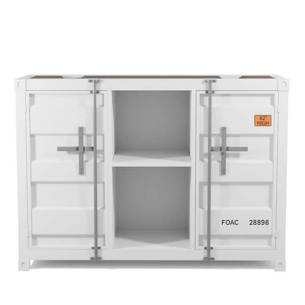 Klimson 33 in.H Sand White 6-Shelf Console Table