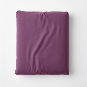Company Cotton Grape Solid 300-Thread Count Cotton Percale Queen Fitted Sheet